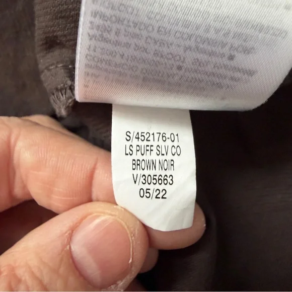 Gap Womens Puff Sleeve Corduroy Mini Shirt Dress XL Brown Peasant Cotton Buttons - Picture 6 of 8